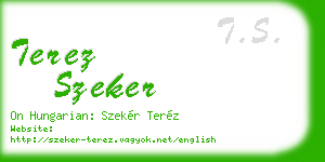 terez szeker business card